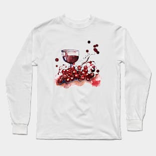 Wine and grape - salud Long Sleeve T-Shirt